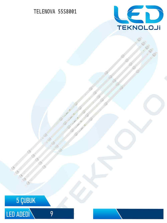 TELENOVA 55S8001 Led Bar 5 Parca 55 inc