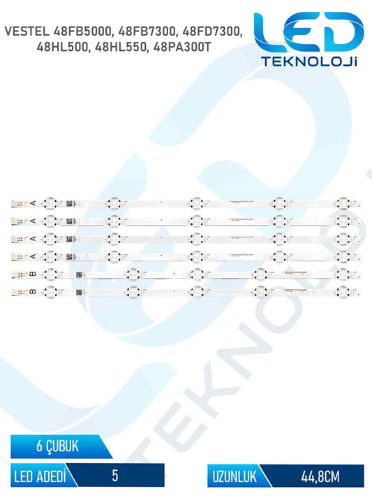 Vestel 48FD7300 6 Parça 48 inc Tv Led Bar