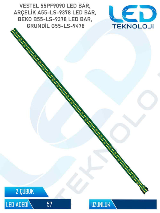 Arcelik A55-LS-9378 Tv Led Bar 2 Parca 55 inc