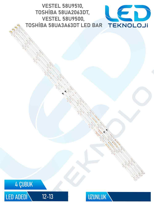 Vestel 58U9510 Tv Led Bar 12 Parca 58 inc
