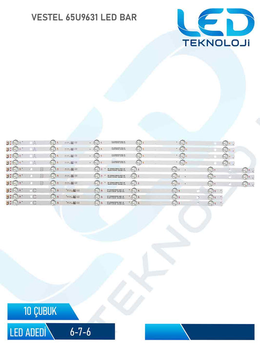 VESTEL 65U9631 Led Bar 10 Parca 65 inc