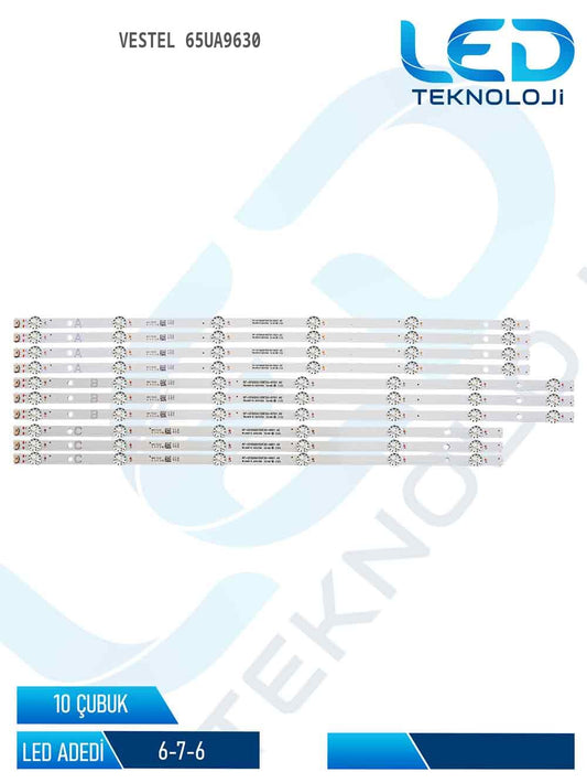 Vestel 65UA9630 65'' 10 Parça Tv Led Bar
